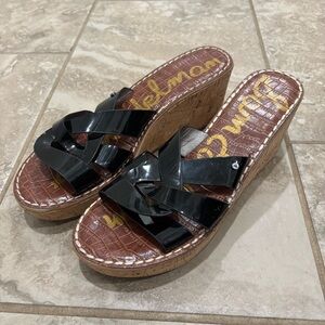 Sam Edelman Women’s Raynere Wedge‎ Sandals Black sz 10